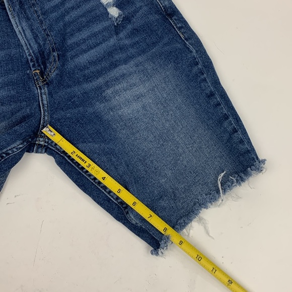 Hollister Skinny Denim Jean Shorts Epic Flex Size 30 Distressed Raw Hem Stretch - Picture 11 of 13